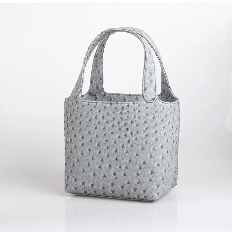 XMESSUN Borsa da donna retrò elegante con motivo struzzo da donna Moda retrò 2026 Nuova borsa con manico superiore per le vacanze estive al mare
