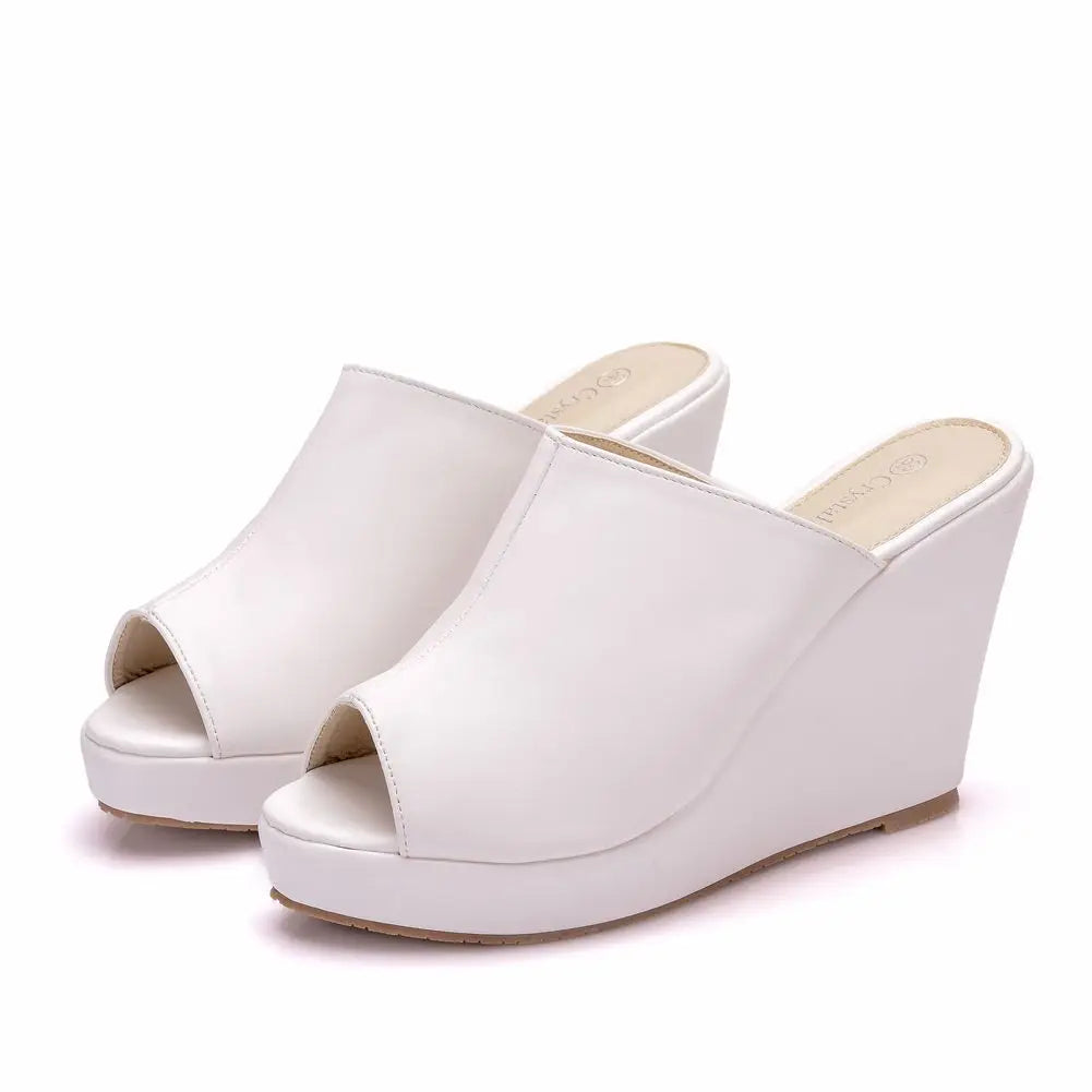 Chaussures Femme à Bout Ouvert Compensées Grande Taille Sandales Plateforme Sandales Romaines Chaussures de Nouvelle Mode pour le Commerce Extérieur Pantoufle d'extérieur