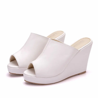 Chaussures Femme à Bout Ouvert Compensées Grande Taille Sandales Plateforme Sandales Romaines Chaussures de Nouvelle Mode pour le Commerce Extérieur Pantoufle d'extérieur