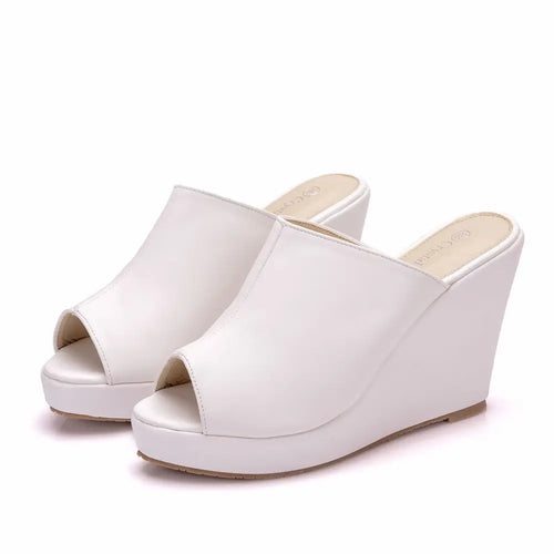 Chaussures Femme à Bout Ouvert Compensées Grande Taille Sandales Plateforme Sandales Romaines Chaussures de Nouvelle Mode pour le Commerce Extérieur Pantoufle d'extérieur