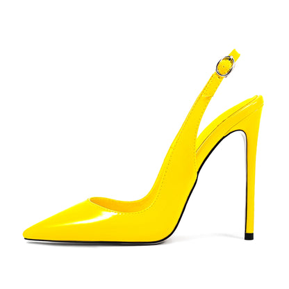 Large Size High Heel Summer Dress Pumps Pointy Toe Back Strap Sandals Slim Slingbacks Lightweight and Soft for Autumn