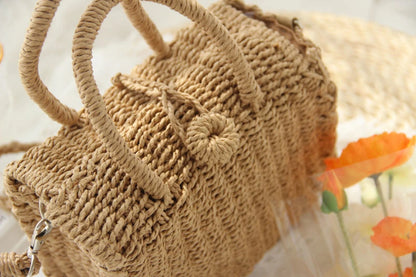 Gusure Ladies Summer Straw Woven Crossbody Bags Casual Small Hasp Shoulder Bag rafia Square Rattan Messenger Bag borse borsa