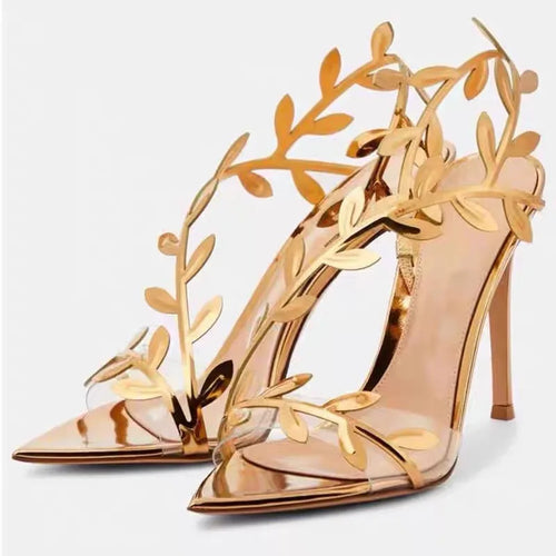Metal Trendy Fashion Rose Gold Sole Sandals 2025 New Arrival Shoes Woman Heels for Women