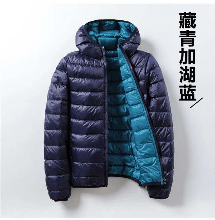 Piumino da donna bianco anatra 2021 nuovo piumino portatile con cappuccio Double face cappotto invernale da donna ultraleggero parka caldo