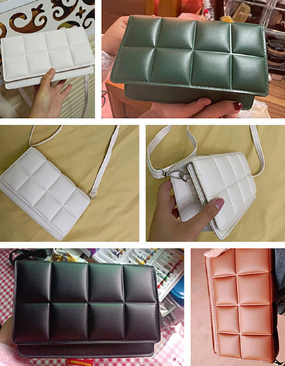 Nuove borse a tracolla moda tinta unita borsa a tracolla da viaggio femminile plaid piccole borse a tracolla in pelle PU per donna