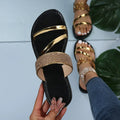 Große Größe Sommer Neu Keilabsatz High Heel Blume Matsuke Absatz Ein-Linien-Außenhandel Damensandalen und -pantoffeln Strandschuhe