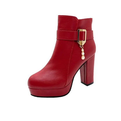 Absatzsandalen für Damen aus der Neujahrskollektion im britischen Stil mit eckigem Design