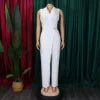 Fashion Sleeveless Women Spring Autumn High Waist Straight Wide Leg Jumpsuit