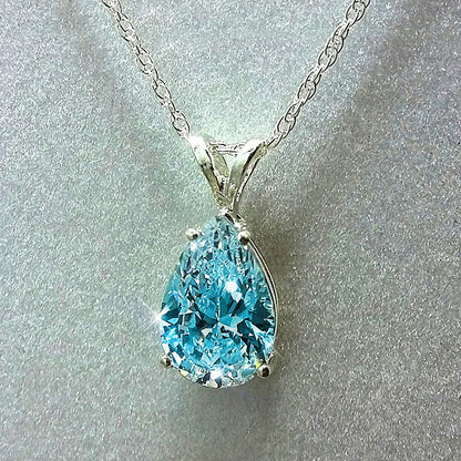 Huitan Goccia d'acqua Cubic Zirconia Collana da donna in cristallo Accessori femminili semplici ed eleganti Regalo Gioielli da sposa 2021 Alla moda