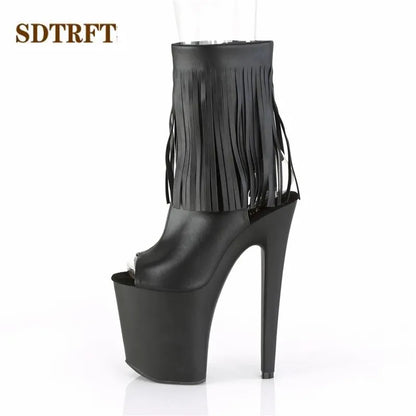 SDTRFT Tacchi a spillo 20 cm Tacchi sottili Stivaletti piattaforme trasparenti scarpe Donna Botas Mujer Décolleté da festa Sandali open toe estivi