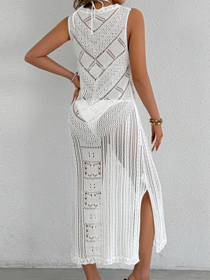 Vente en gros Sexy 1 pièce Cache-maillot de plage Bikini Gilet en crochet Robe de villégiature Robes longues maxi avec fente pour femme