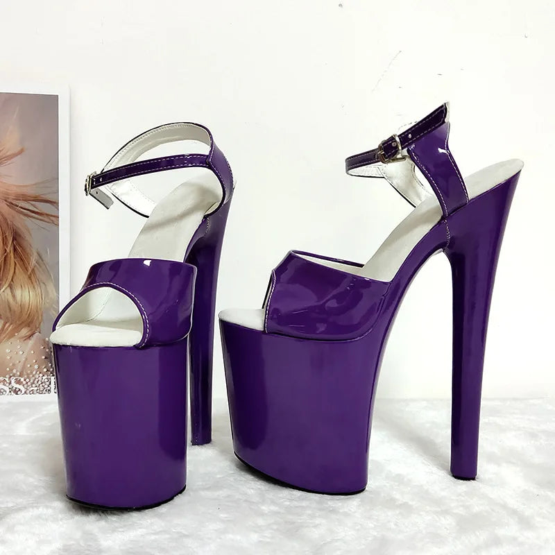 Sandales romaines peep toe à plateforme 20CM super talons hauts pour femme