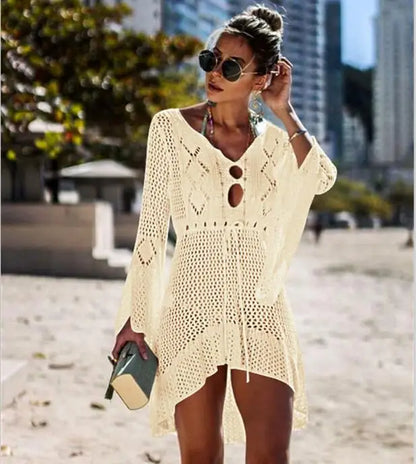 Wholesale Beach Pareos Cover up Embroidery Bikini Cover up Swimwear Women Robe Plage Beach Bathing Suit Cover OEM Service Adults