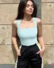 Custom Logo Women's Summer Sexy Vintage Quick Dry Activewear Beach Holiday Elastic Sleeveless Tight Sweatshirt