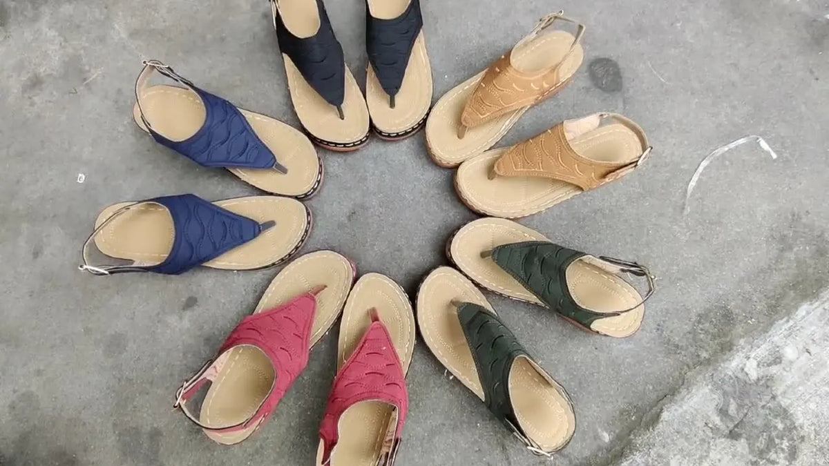 Women's Plus Size Summer Flat Sandals Roman Buckle Design Height Increasing Outdoor Stock Wholesale