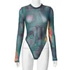 Fashion Bodysuit Sexy Top Women's Mesh Bodysuit  O-Neck Long Sleeve/sleeveless Sheer Jumpsuit Leotard Tops SML