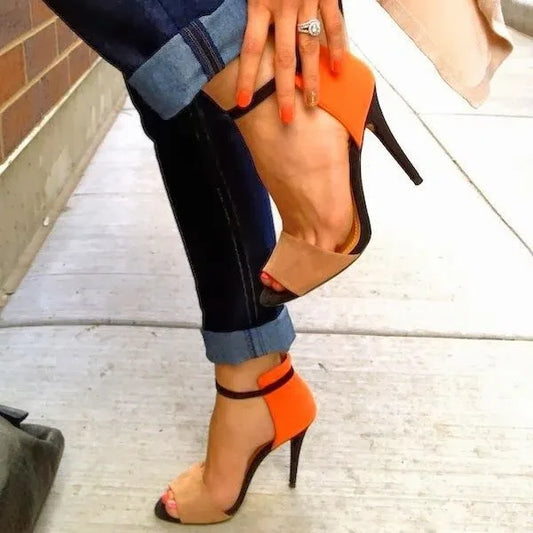 Sandales d'été à talons hauts sexy, bout pointu, boucle résistante, augmentant la hauteur, pour femmes en extérieur