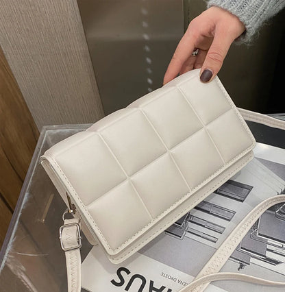 Nuove borse a tracolla moda tinta unita borsa a tracolla da viaggio femminile plaid piccole borse a tracolla in pelle PU per donna