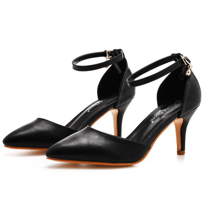 Sandales à talon aiguille et bout pointu pour femmes, grande taille, commerce extérieur, chaussures blanches à bout pointu, talons hauts pour femmes