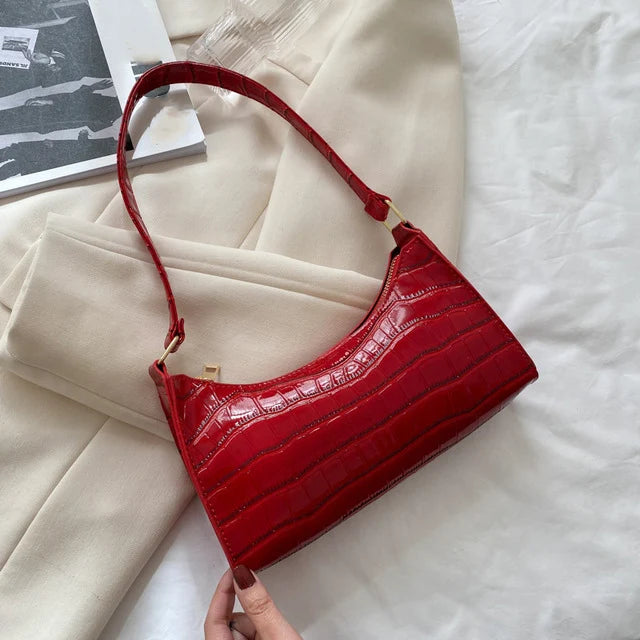 Borse in pelle PU moda per donna Borsa da ascella modello alligatore Borsa da donna piccola borsa a tracolla sotto le ascelle