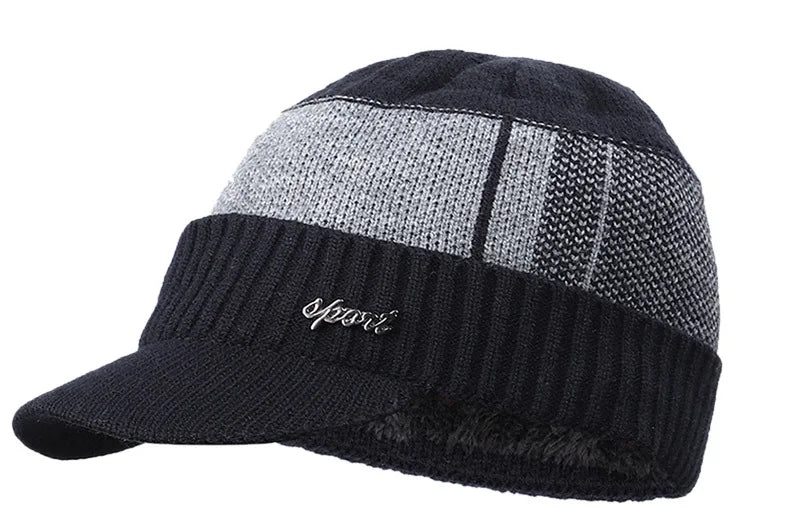 NUOVO stile Skullies Berretti Cappello Adulto Donna Uomo Inverno Cappello lavorato a maglia all'uncinetto Plus Visiera per berretto da baseball caldo in velluto di alta qualità