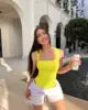 Custom Logo Women's Summer Sexy Vintage Quick Dry Activewear Beach Holiday Elastic Sleeveless Tight Sweatshirt