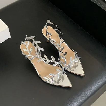 Metal Trendy Fashion Rose Gold Sole Sandals 2025 New Arrival Shoes Woman Heels for Women