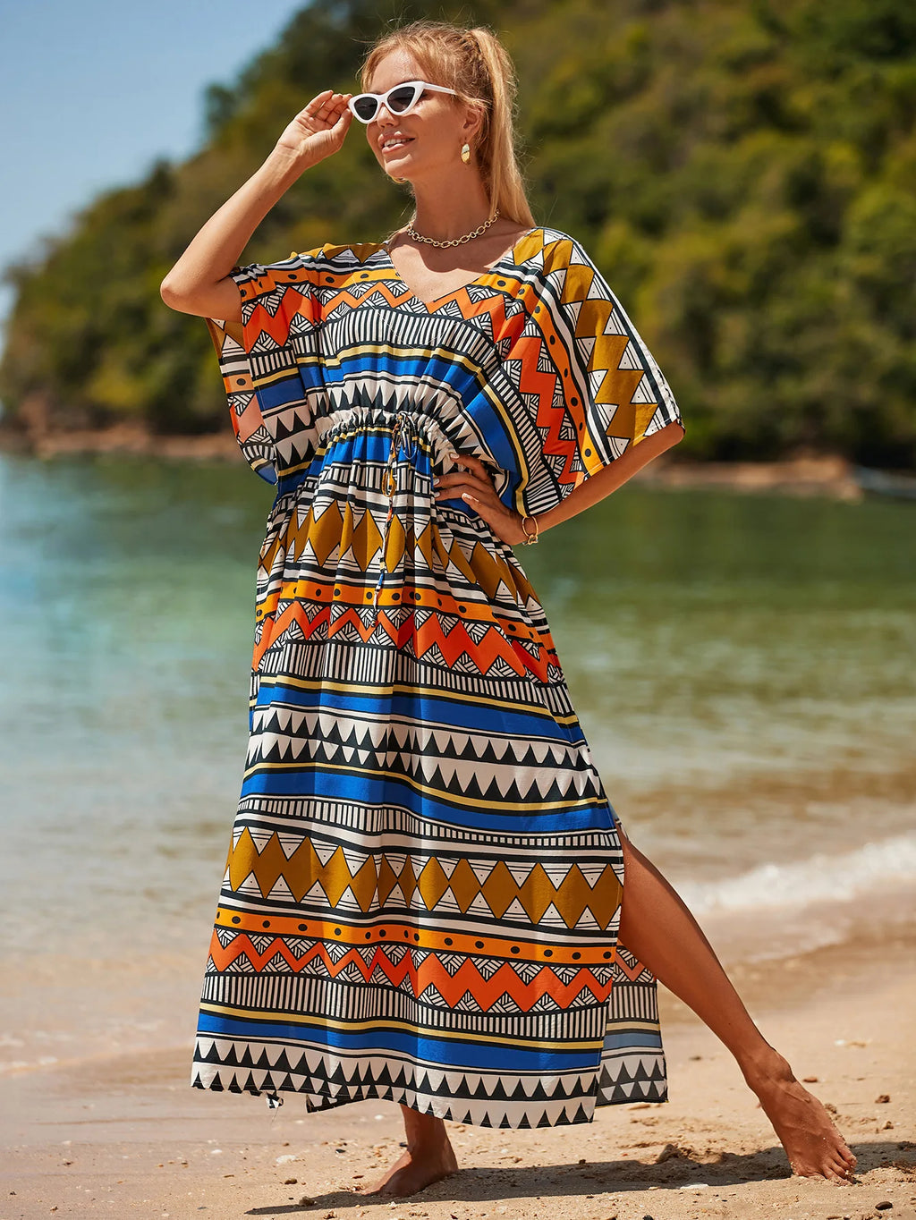Strandüberwurf Damen Tanga Bikini Bademode Badeanzug Strandüberwurf Sexy Oem Service Kaftan Kleider