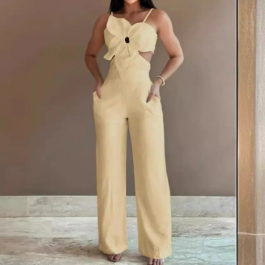 Boutique Wholesale 2026 Summer European and American Fashion Casual Solid Color Sexy Women's Jumpsuit