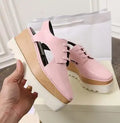 Genuine Leather Buckle Strap Sandals Breathable Sneakers Stars women summer rivets shoes Korean Style Platform Casual Shoes