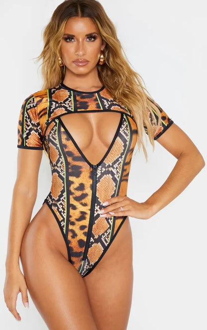 2022 New 4XL 5XL Women Plus Size Swimwear 3 Piece Swimsuit Leopard Print Plus Size Swimwear Bikini for Fat Women