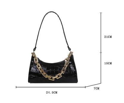 Borse in pelle PU moda per donna Borsa da ascella modello alligatore Borsa da donna piccola borsa a tracolla sotto le ascelle