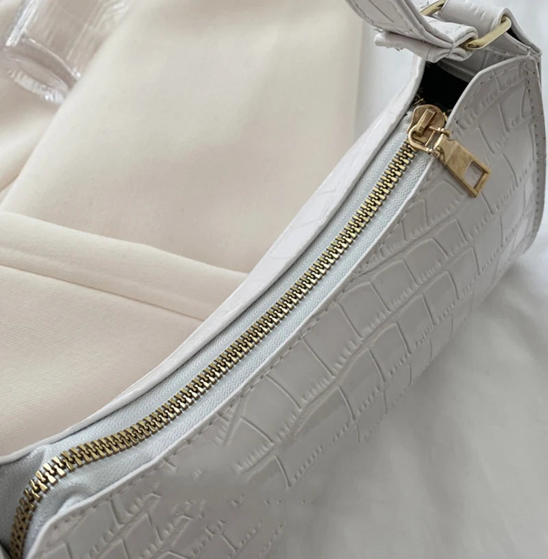 Borse in pelle PU moda per donna Borsa da ascella modello alligatore Borsa da donna piccola borsa a tracolla sotto le ascelle