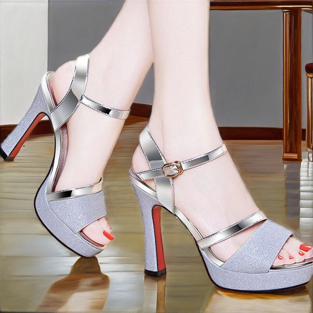 Sandales à talons hauts pour femmes avec plate-forme imperméable Escarpins Dropshipping Sandales à talons pour femmes Chaussures pour dames
