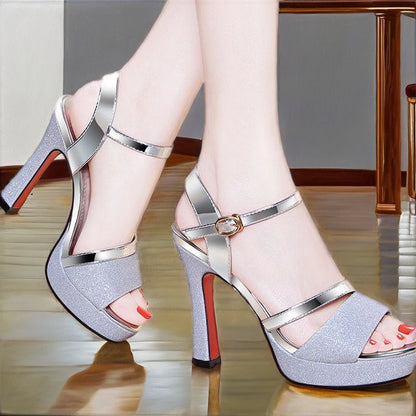 Sandales à talons hauts pour femmes avec plate-forme imperméable Escarpins Dropshipping Sandales à talons pour femmes Chaussures pour dames