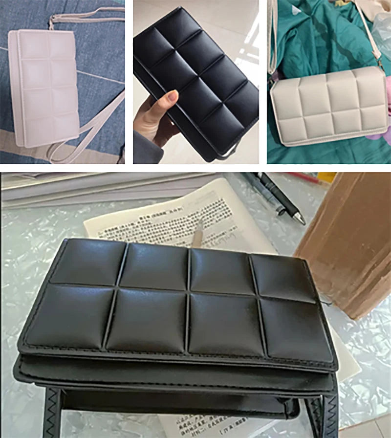 Nuove borse a tracolla moda tinta unita borsa a tracolla da viaggio femminile plaid piccole borse a tracolla in pelle PU per donna