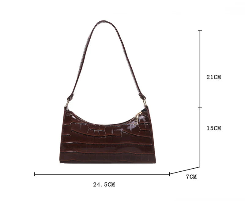 Borse in pelle PU moda per donna Borsa da ascella modello alligatore Borsa da donna piccola borsa a tracolla sotto le ascelle
