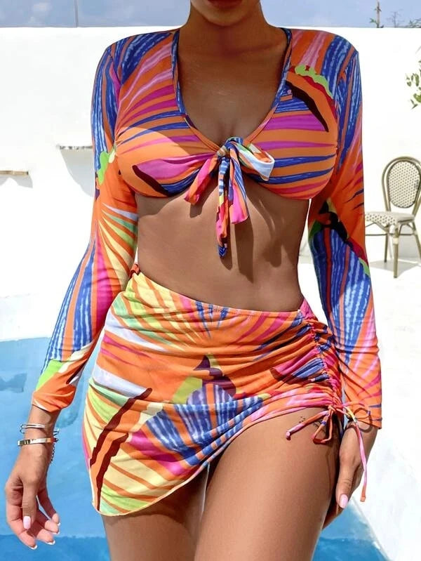 JSN75003 Sexy Women High Waist Bikini Swimsuit  Female Thong Brazilian Biquini Bikini Set BathingSuit Swimwear