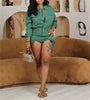 2024 Women's Casual Long Sleeve Button Pocket Denim Romper Spring High Waist Jeans Fashion