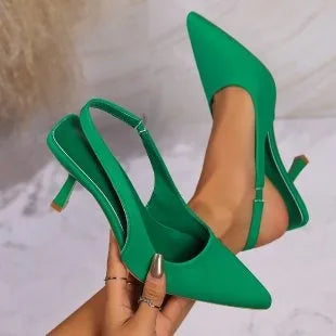 Chaussures femme Lady Office Talons Sandales Sandales à bout pointu Tige en PU et style sexy pour femme