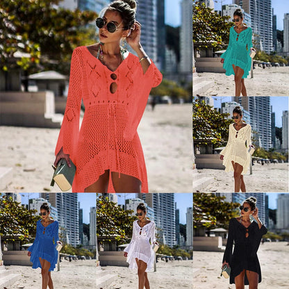 Wholesale Beach Pareos Cover up Embroidery Bikini Cover up Swimwear Women Robe Plage Beach Bathing Suit Cover OEM Service Adults