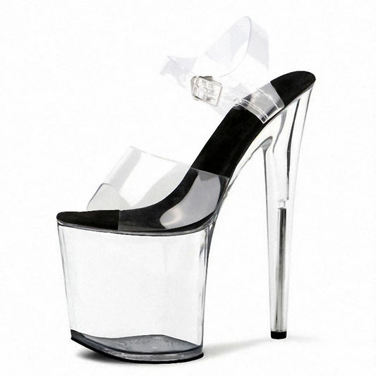 Women's 8-Inch Princess Crystal Sandals Special Training Heels for Wedding Nightclub 20cm Pole Dancing Shoes Summer Cushioning