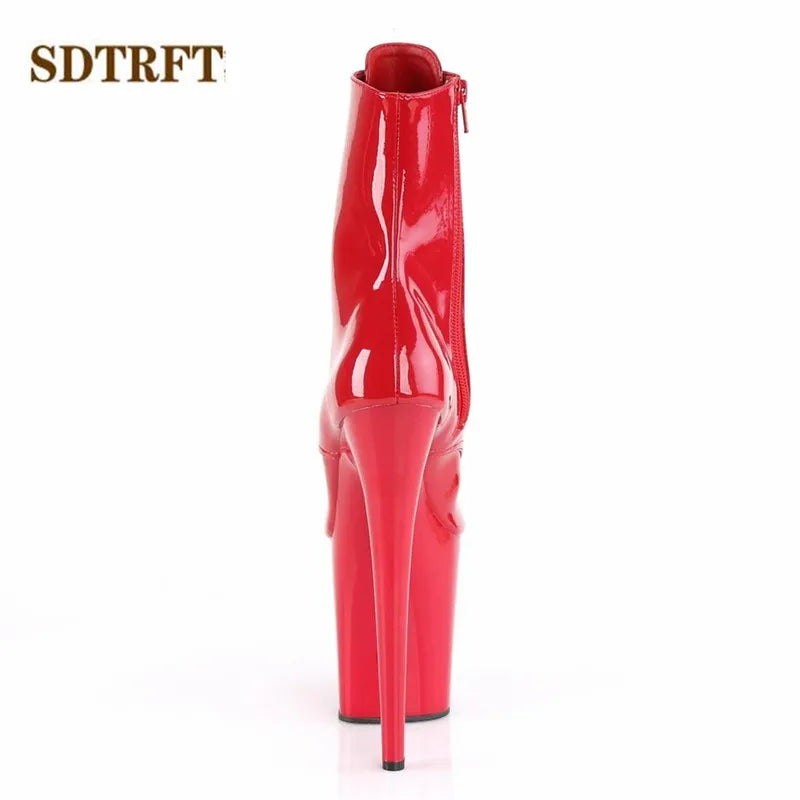 SDTRFT Tacchi a spillo 20 cm Tacchi sottili Stivaletti piattaforme trasparenti scarpe Donna Botas Mujer Décolleté da festa Sandali open toe estivi