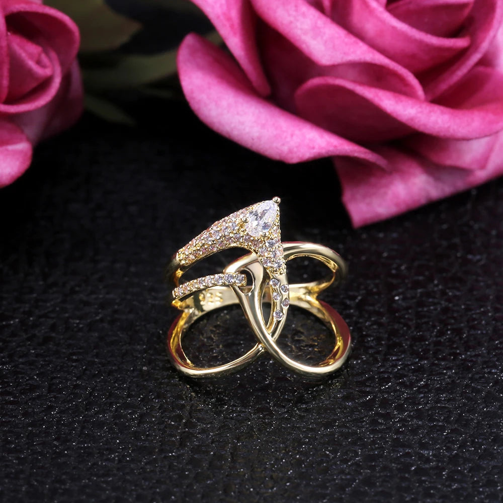 CAOSHI Trendy Style Color oro linea vuota anello semplice regalo di anniversario di matrimonio per moglie gioielli nobili per donna all'ingrosso all'ingrosso