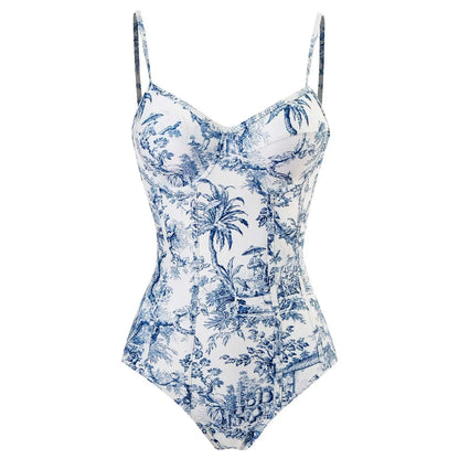 2023 Neue Trendige Bademode mit Strand-Sarong Strandbekleidung Set Vintage Badeanzug Bikinis Bikinis & Strandmode Bikini Set