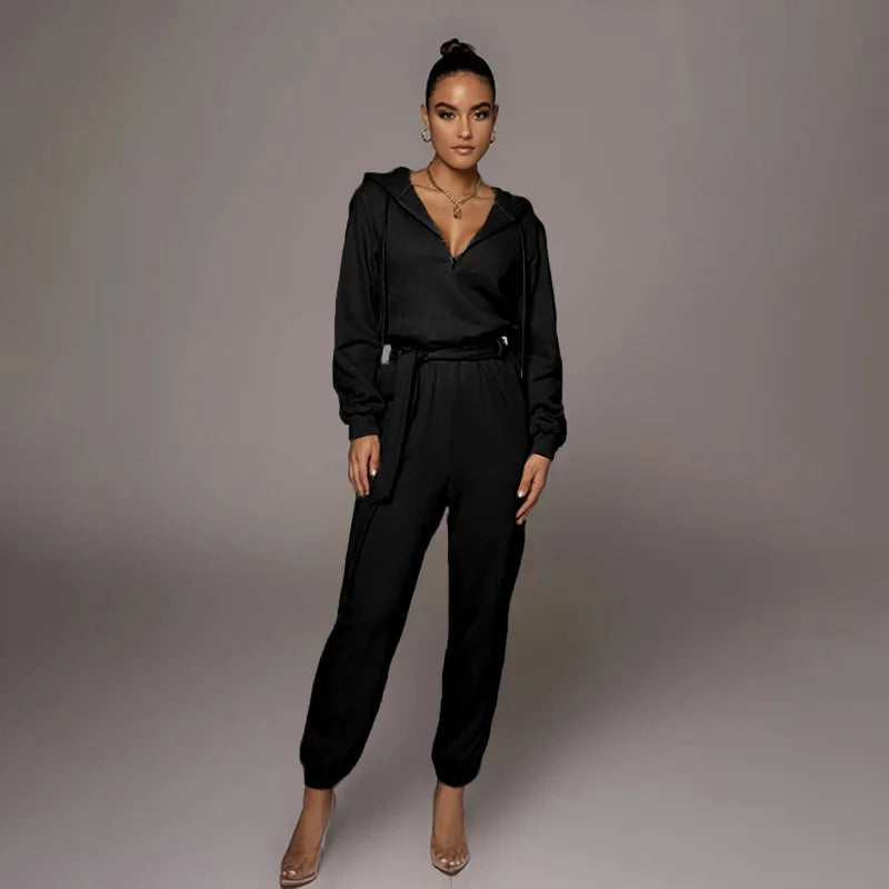 Combinaison Femme en Coton Uni à Manches Longues, Mode Décontractée, Combinaison Solide, Vêtements de Loisirs Printemps 2022