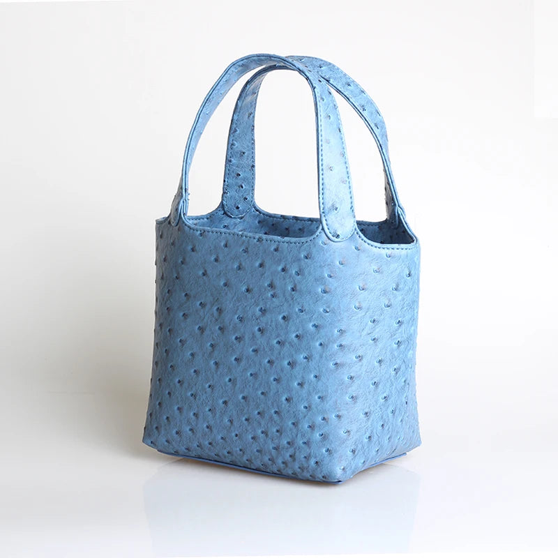 XMESSUN Borsa da donna retrò elegante con motivo struzzo da donna Moda retrò 2026 Nuova borsa con manico superiore per le vacanze estive al mare