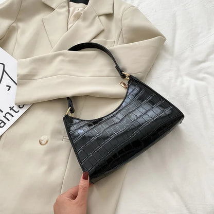 Borse in pelle PU moda per donna Borsa da ascella modello alligatore Borsa da donna piccola borsa a tracolla sotto le ascelle