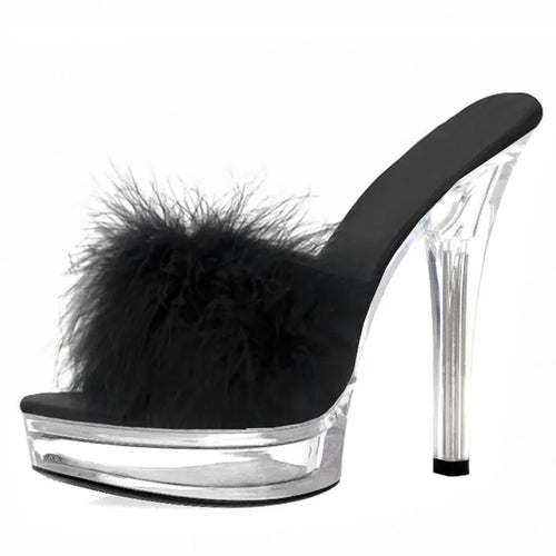 13 cm Transparent Stiletto High Heels Anti-Slip Fashion Summer Sandals Leaky Toe Platform Sexy Stripper Large Leaky Toe for Club