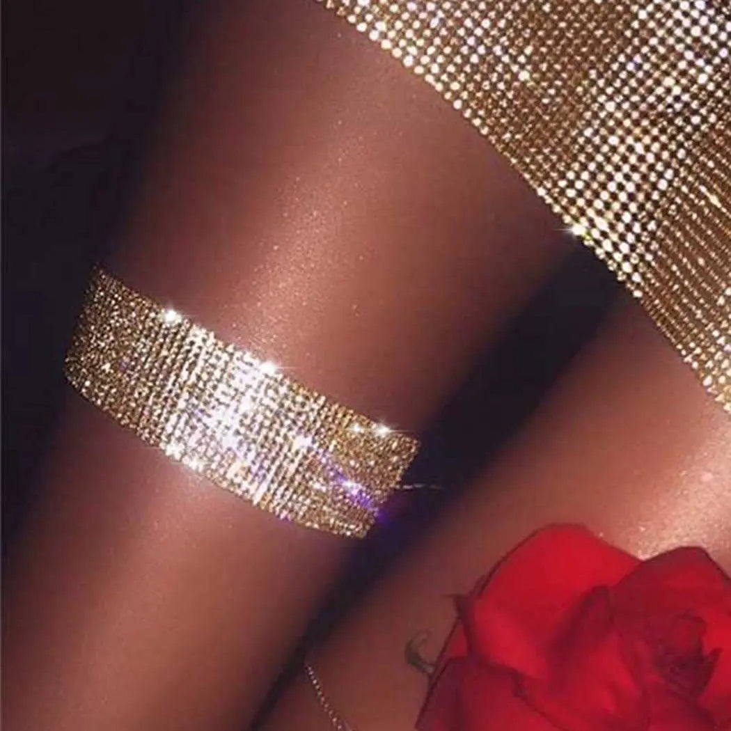 2022 Neue Strass-Beinkette Kristall-Bikini-Oberschenkelkette Körperschmuck